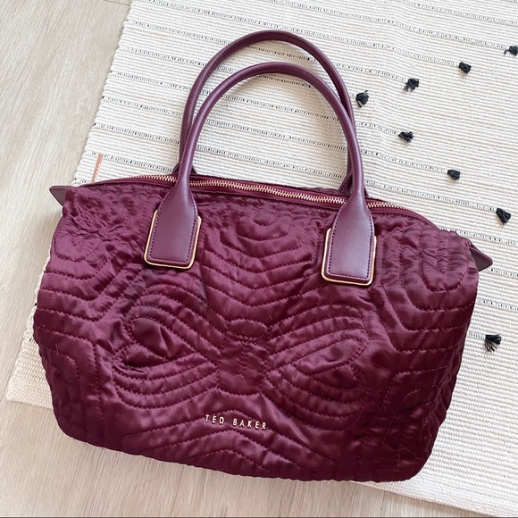 Ted Baker Handbags - Ted Baker Rose Gold Burgundy Tote Bag Shoulder